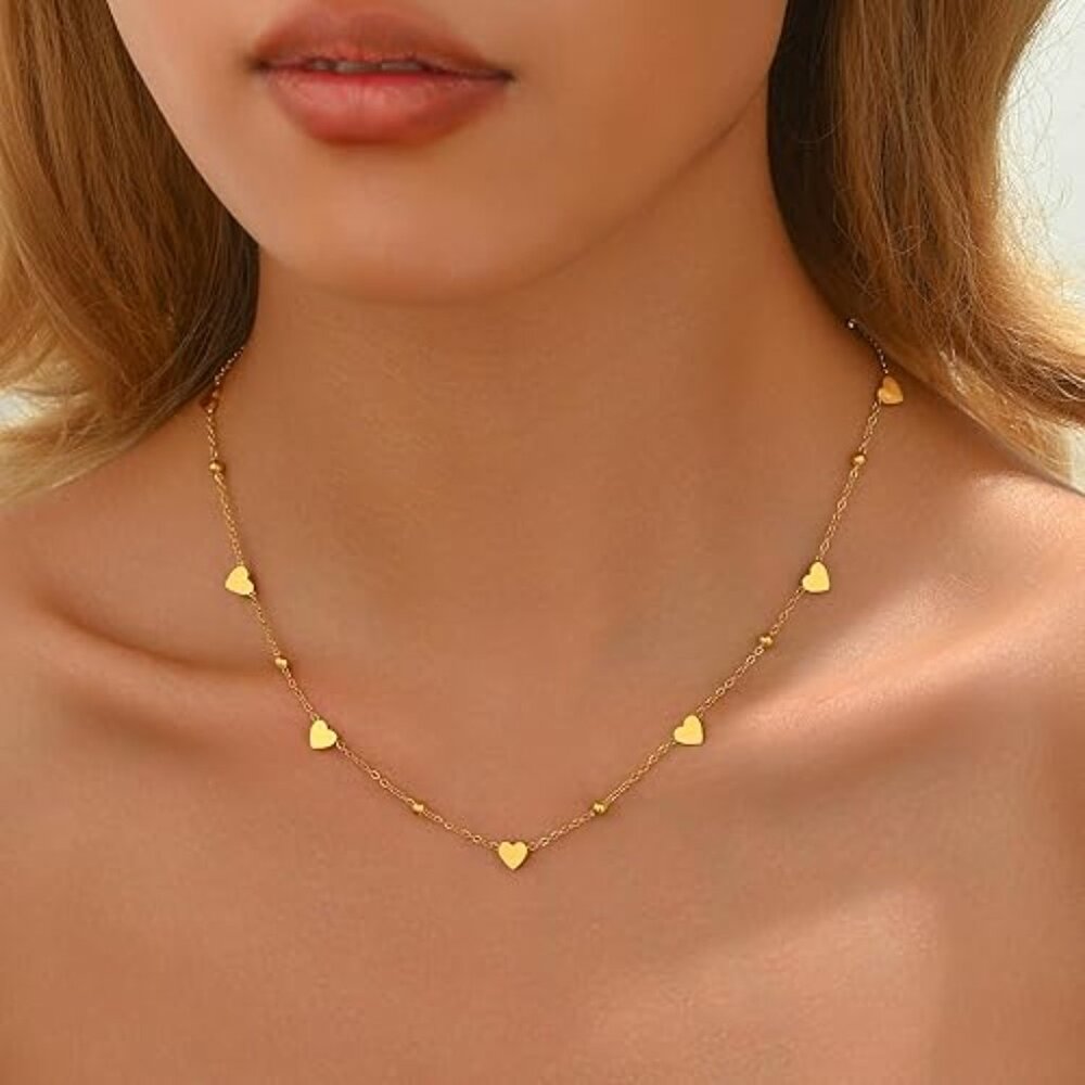 Neiman Marcus 18K Gold Plated Heart Chain Necklace